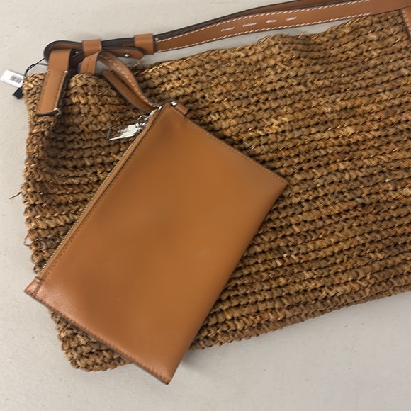 Proenza Schouler White Label Minetta Raffia Brown Straw Shoulder Bag cruise - Picture 10 of 13